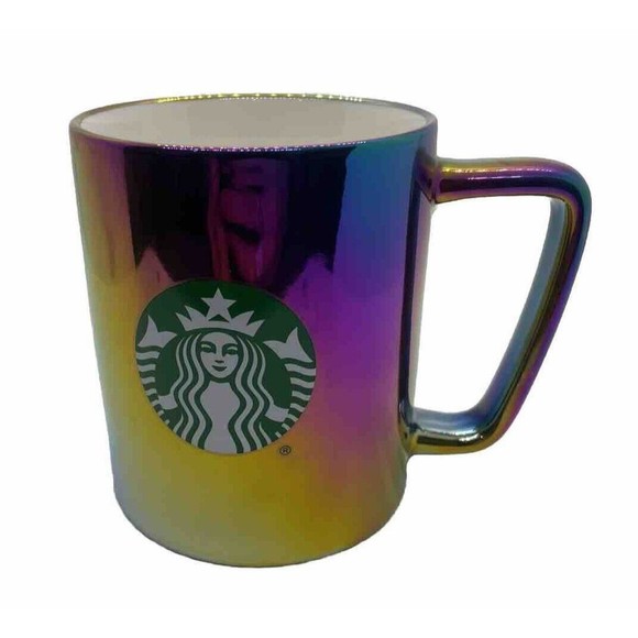Starbucks Rainbow Iridescent Holographic Logo Starbucks Coffee Mug Cup 11oz 2022 - Picture 1 of 5